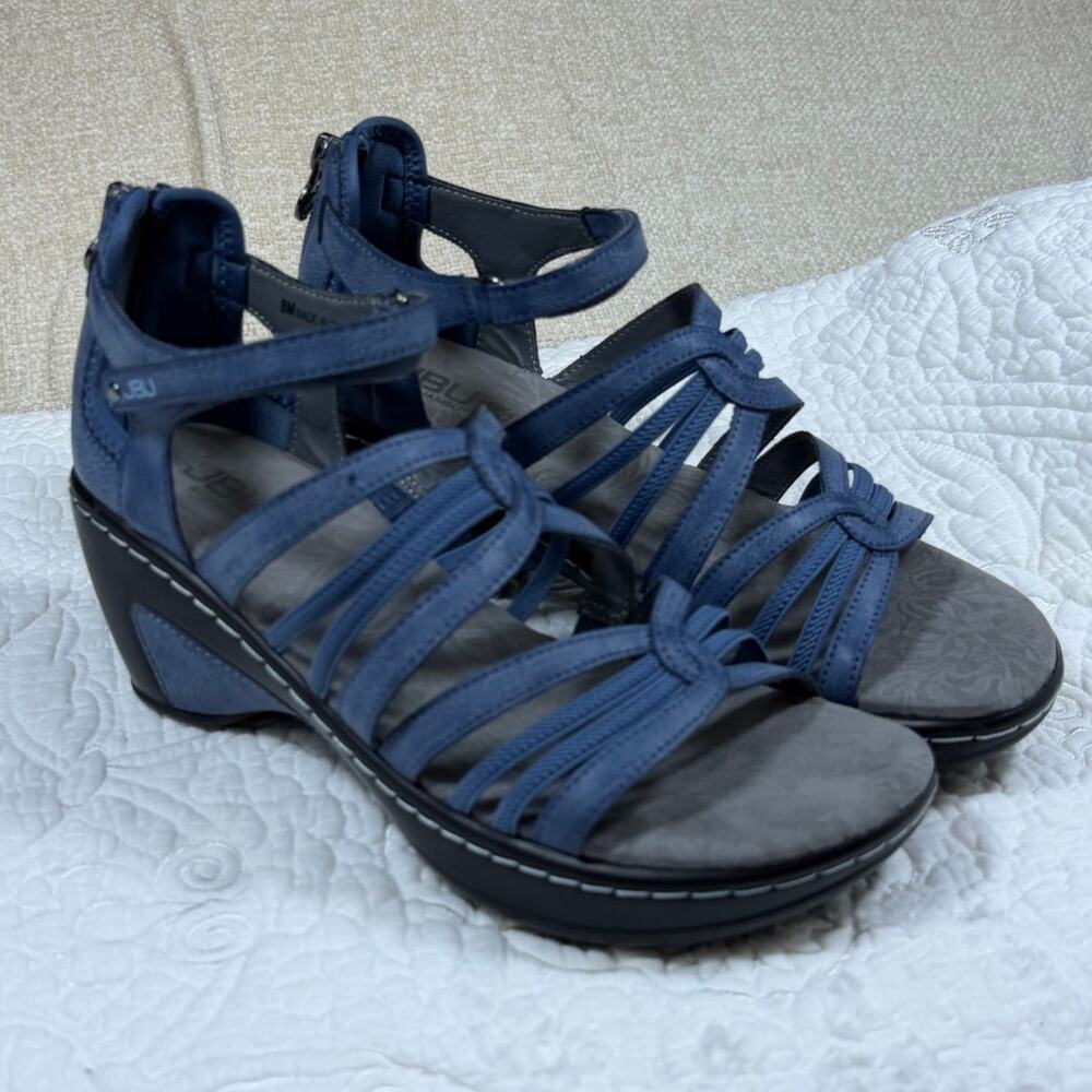 JBU by Jambu Women's 8M Blue Rosaline Strappy Comfort Wedge Sandals Casual Shoes